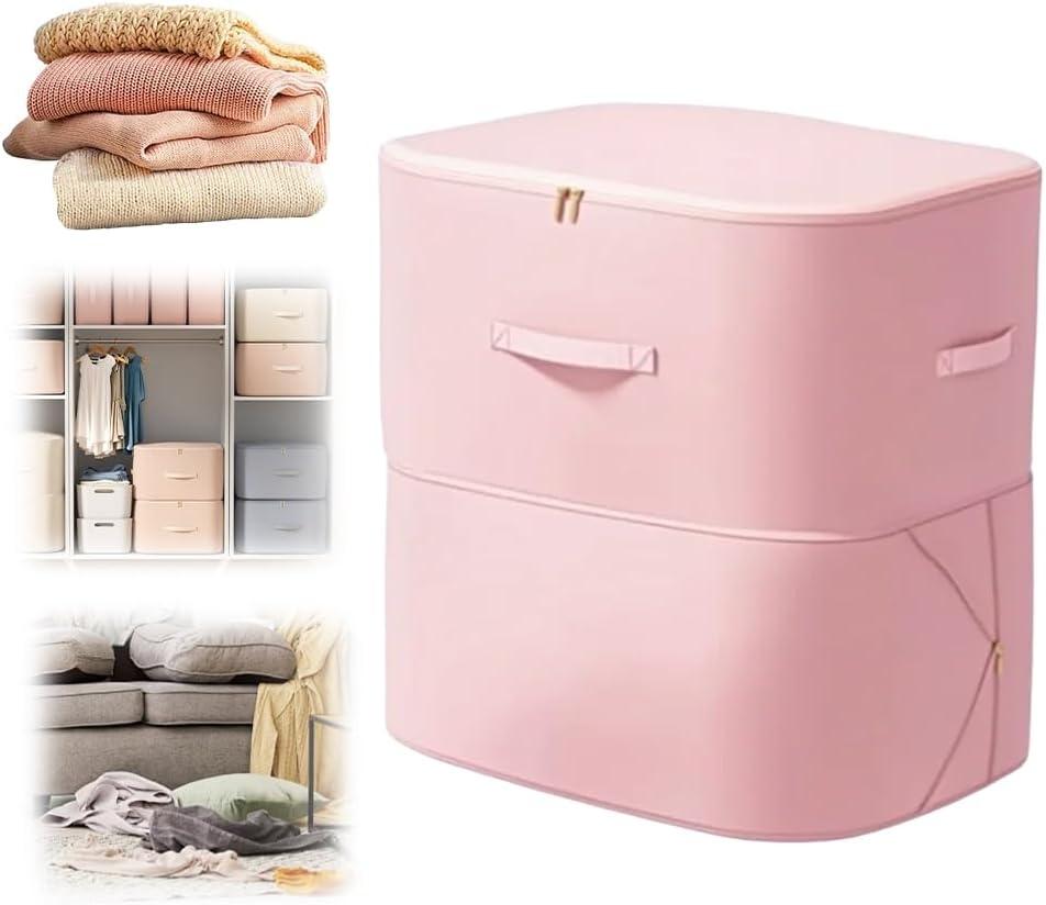 image:image3Layer Ultra Space Saving Self Compression Organizer 2026 NEW Multifunctional Organizer with Zipper Foldable Storage Bag Compression Bags for Comforters Blankets Bedding Duvet Blue LargePink