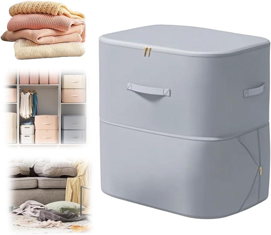 image:image3Layer Ultra Space Saving Self Compression Organizer 2026 NEW Multifunctional Organizer with Zipper Foldable Storage Bag Compression Bags for Comforters Blankets Bedding Duvet Blue LargeGrey
