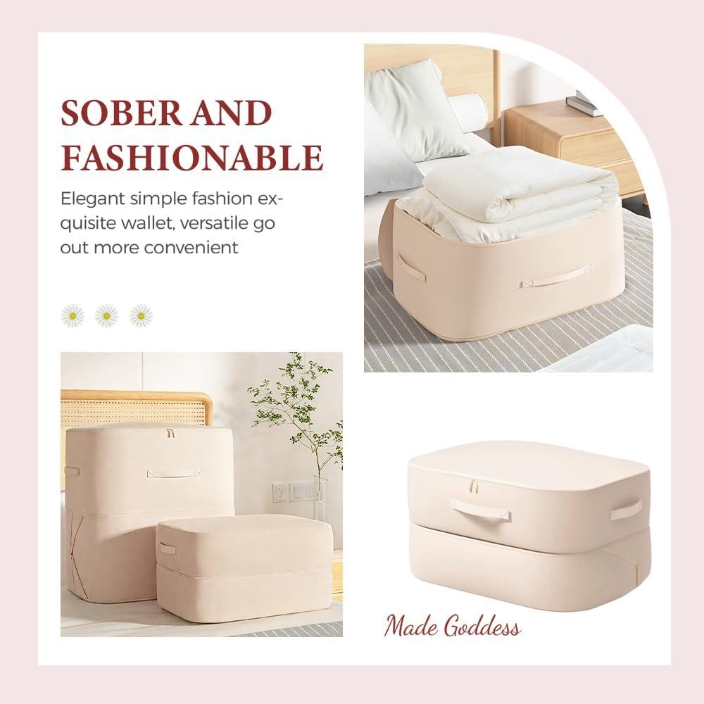 image:image3Layer Ultra Space Saving Self Compression Organizer 2026 NEW Multifunctional Organizer with Zipper Foldable Storage Bag Compression Bags for Comforters Blankets Bedding Duvet Blue LargeBlue