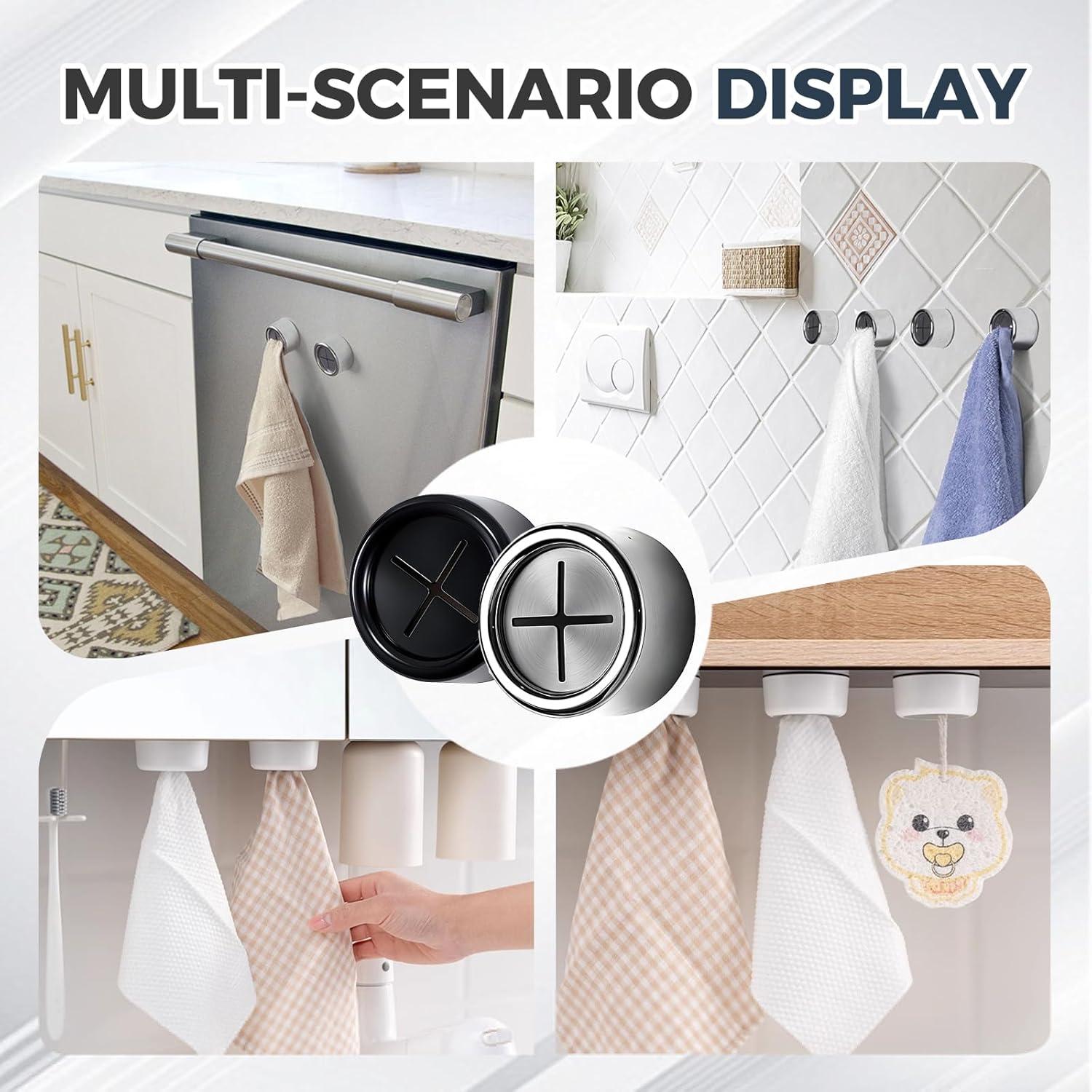 image:image6PCS12PCS Creative Towel Hook 2025 Upgraded Wall Mounted Towel Hook Compact Kitchen Organizer Durable Stainless Steel Towel Hooks for Home Kitchen and Bathroom 6 SliverBlack