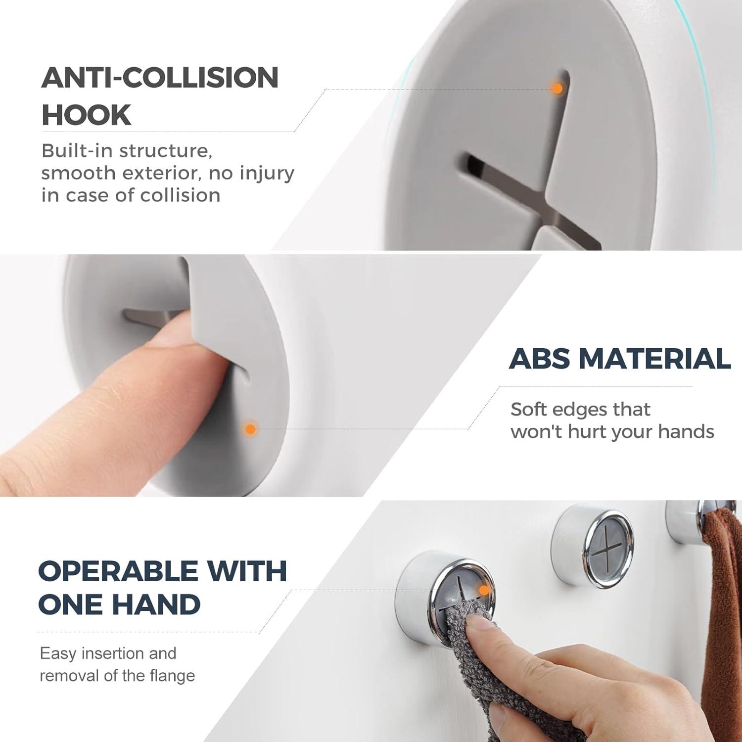 image:image6PCS12PCS Creative Towel Hook 2025 Upgraded Wall Mounted Towel Hook Compact Kitchen Organizer Durable Stainless Steel Towel Hooks for Home Kitchen and Bathroom 6 SliverBlack