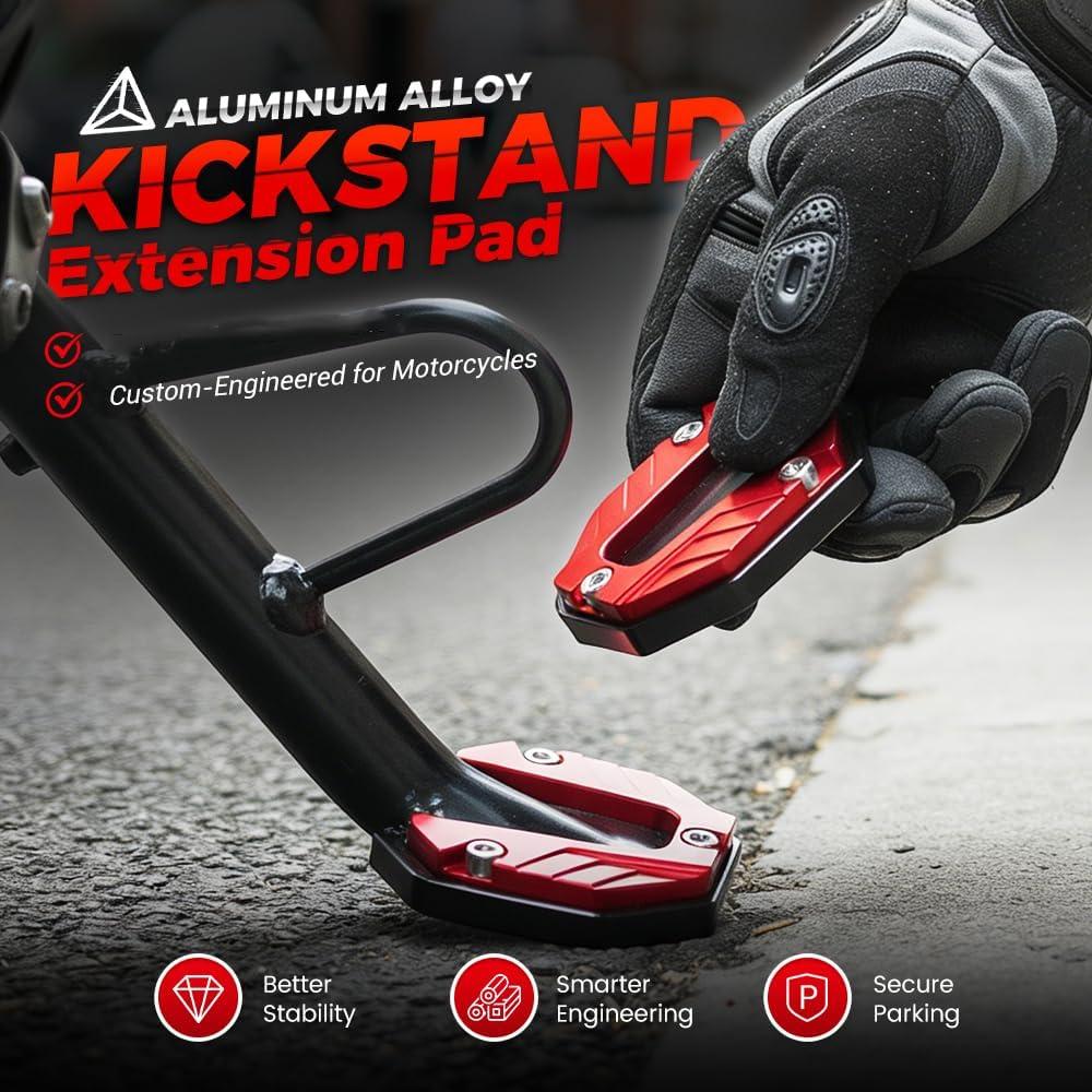 image:imageMotorcycle Kickstand Foot Side Stand Extension 2026 New Heavy Duty AntiSkid Enlarged Kickstand Plate Universal MotorcycleSide Stand Extension Pad for All Bikes 3PC MIX12PC SliverGold