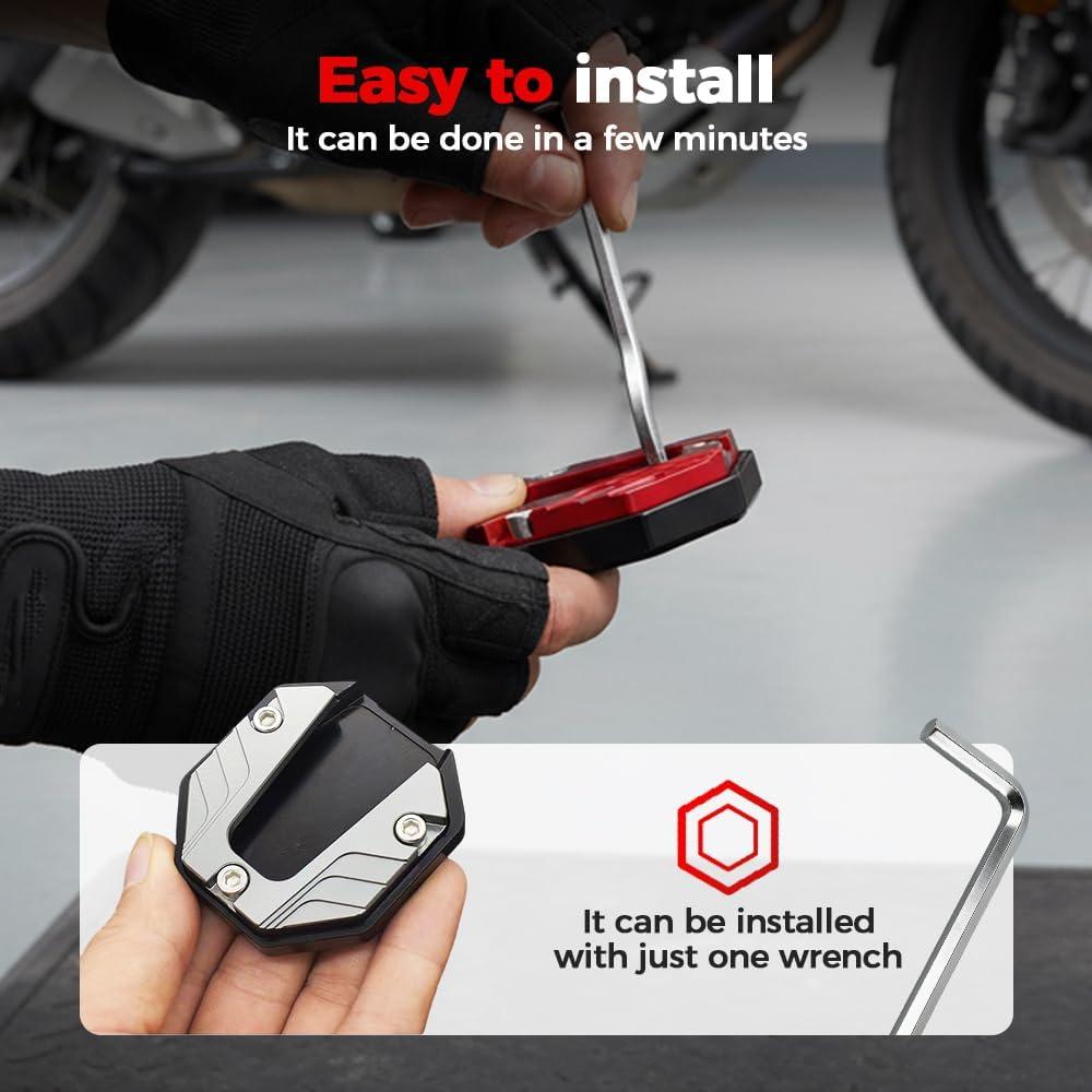 image:imageMotorcycle Kickstand Foot Side Stand Extension 2026 New Heavy Duty AntiSkid Enlarged Kickstand Plate Universal MotorcycleSide Stand Extension Pad for All Bikes 3PC MIX12PC SliverGold