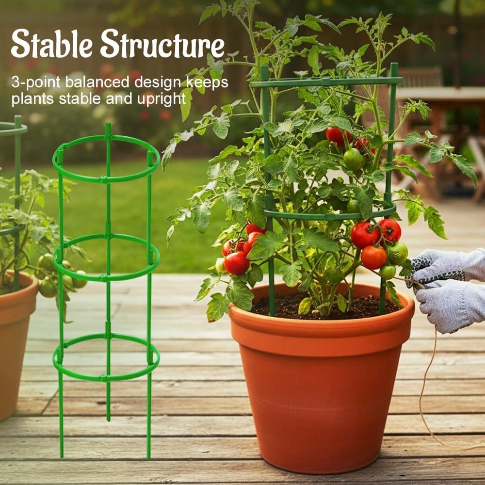 image:imagePlant Support Stakes 2025 Upgraded Tomato Cages for Garden Garden Flower Stakes Round Plants Support for Indoor Outdoor Climbing Plants Vegetable Flower Pot 6 GreenGreen