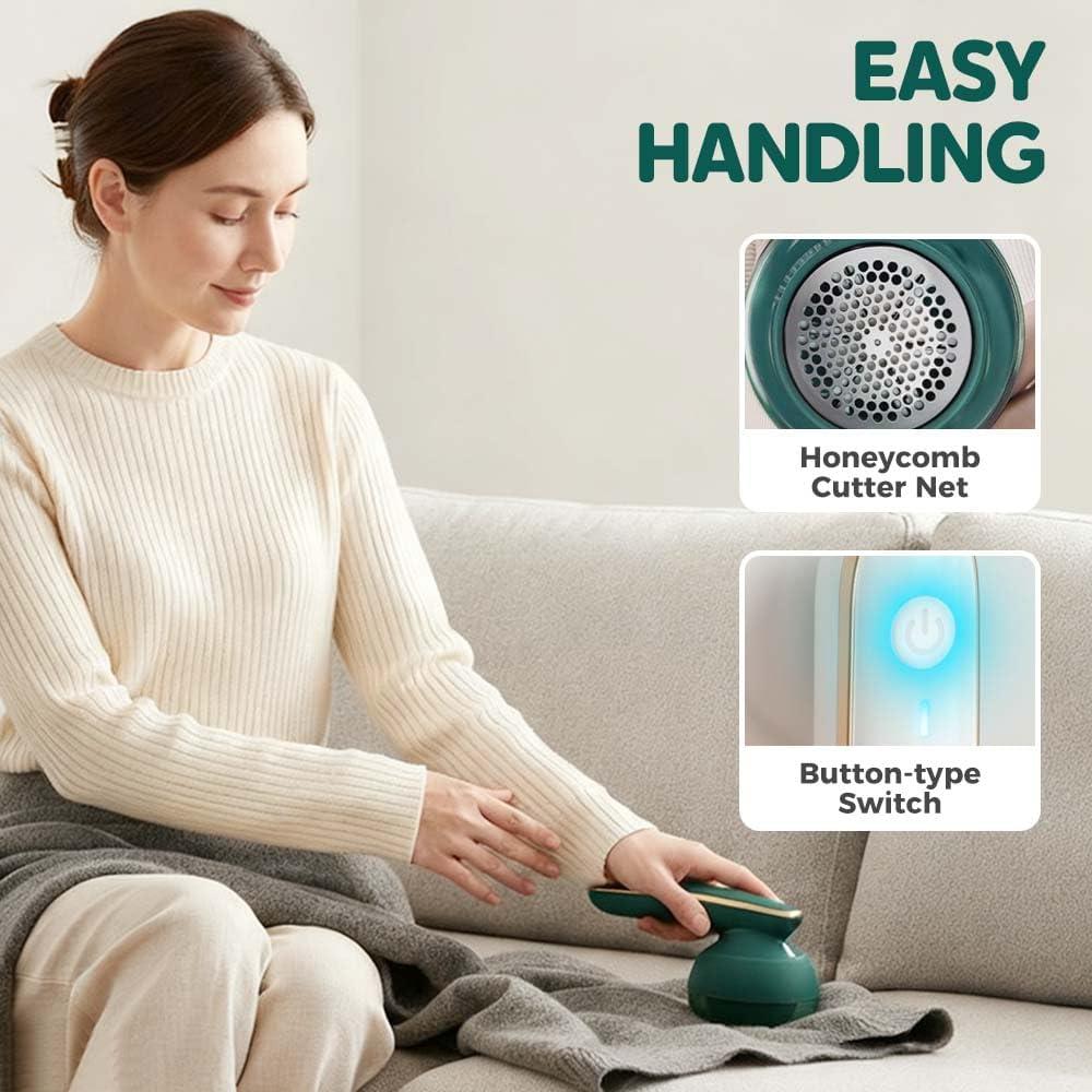 image:imageRechargeable Fabric Shaver 2025 New Electric Lint Remover MultiFunctional Pill Remover for Clothes and Furniture Portable Sweater Defuzzer for Home Use WhiteWhite