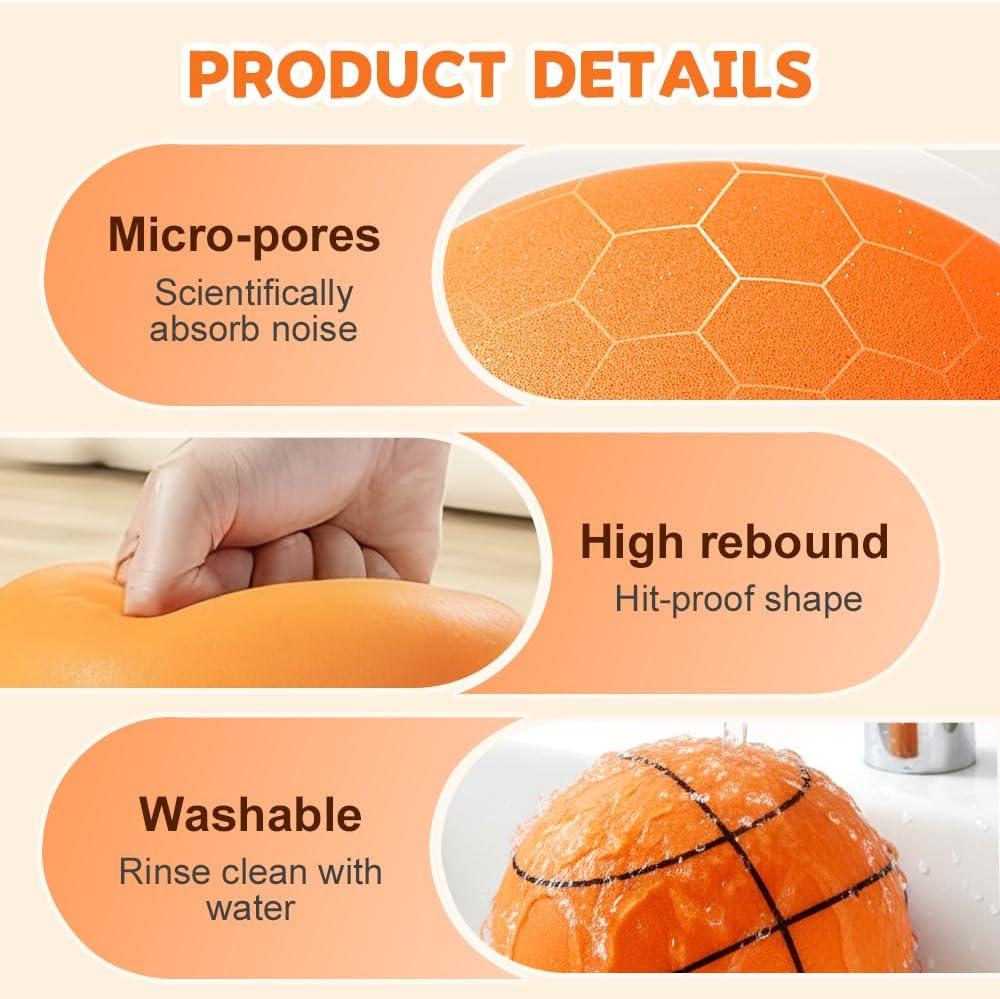 image:imageSilent Basketball 2025 Upgrade Quiet Foam Basketballs for Indoor Durable Dribbling Ball for Apartments Noiseless Soft Washable Higher Bounce Basketball for TrainingBlue