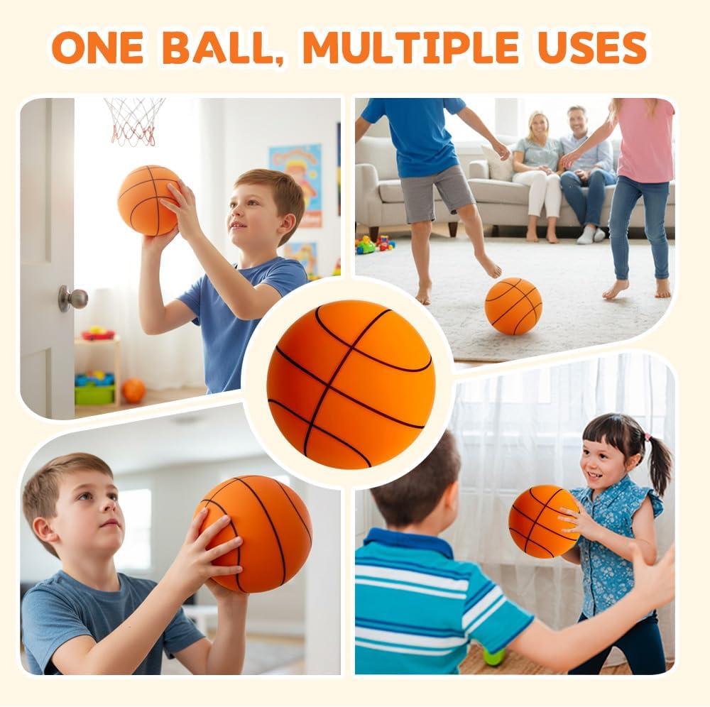 image:imageSilent Basketball 2025 Upgrade Quiet Foam Basketballs for Indoor Durable Dribbling Ball for Apartments Noiseless Soft Washable Higher Bounce Basketball for TrainingOrange