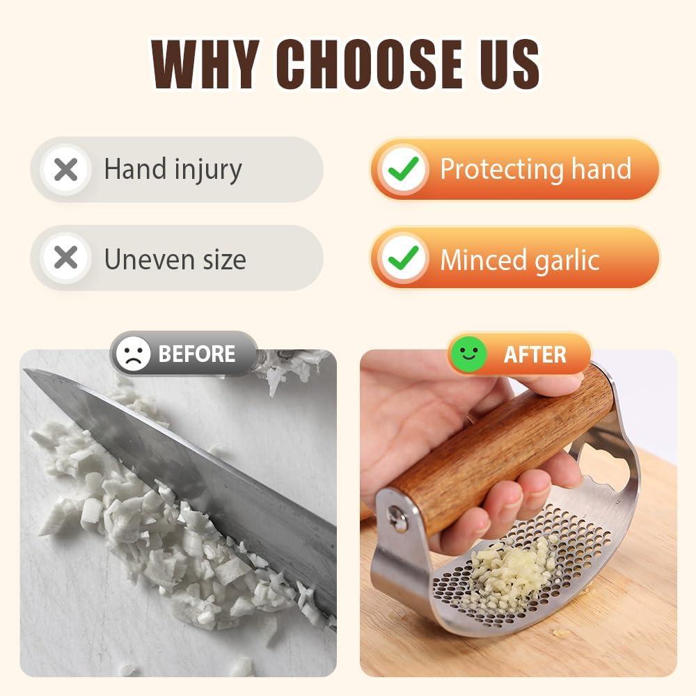 image:imageStainless Steel Garlic Presser 2025 Upgraded Rocker Professional Garlic Press Ergonomic Garlic Crusher for Home Kitchen Use Heavy Duty Mincer Tool Garlic Chopper Garlic Presser Mincer 21