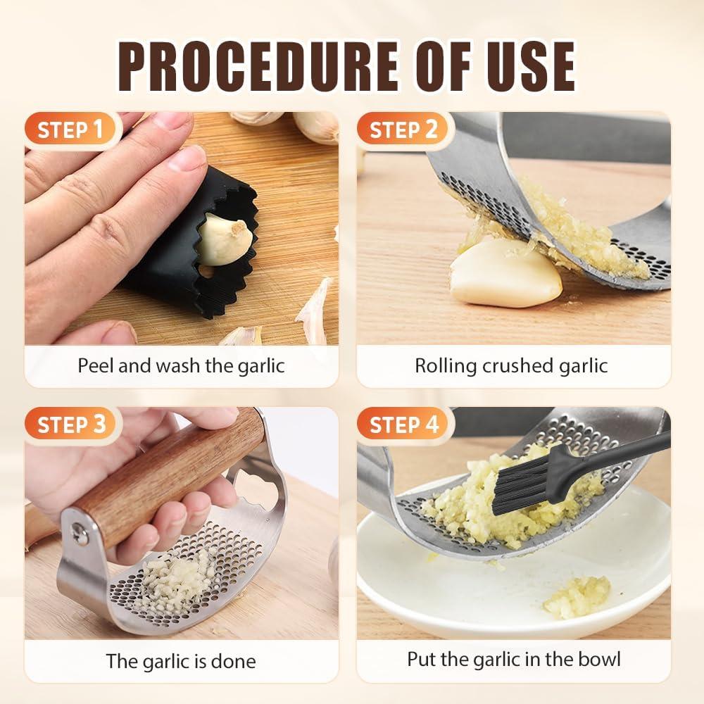 image:imageStainless Steel Garlic Presser 2025 Upgraded Rocker Professional Garlic Press Ergonomic Garlic Crusher for Home Kitchen Use Heavy Duty Mincer Tool Garlic Chopper Garlic Presser Mincer 21
