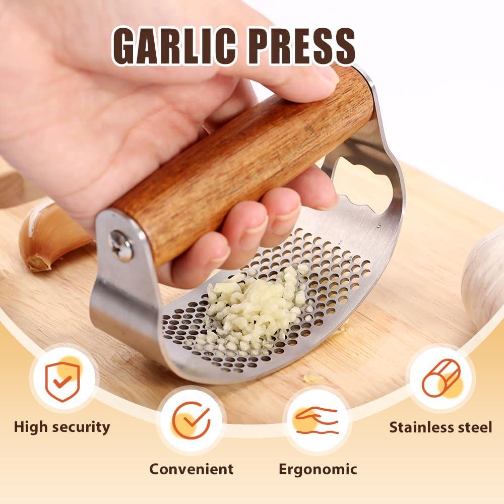 image:imageStainless Steel Garlic Presser 2025 Upgraded Rocker Professional Garlic Press Ergonomic Garlic Crusher for Home Kitchen Use Heavy Duty Mincer Tool Garlic Chopper Garlic Presser Mincer 21