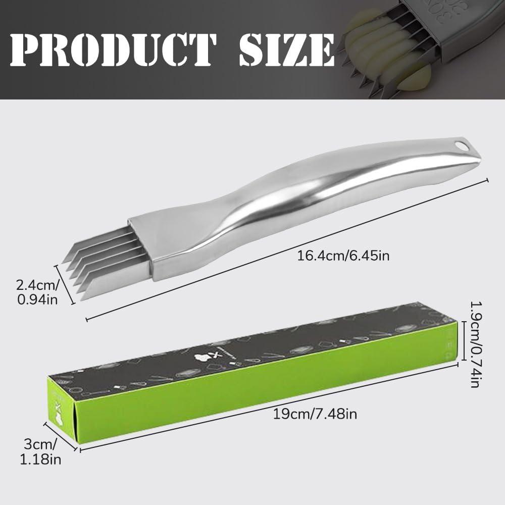 image:imageStainless Steel Onion Cutter 2026 New Shred Silk for Vegetable Household Multifunctional Food Slicer Gadget Home Kitchen Cutter Sharp Scallion Shredding 2PCSGoldSliver1PCGold