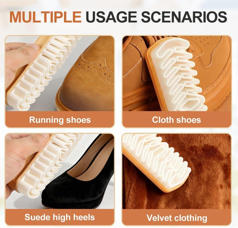 image:imageSuede Shoe Brush and Eraser 2026 Upgraded Suede Brush and Eraser MultiPurpose Nubuck Cleaner for Shoes Bags Jacket Purse Sofa with Wooden Handle Leather Cleaning Brush 22
