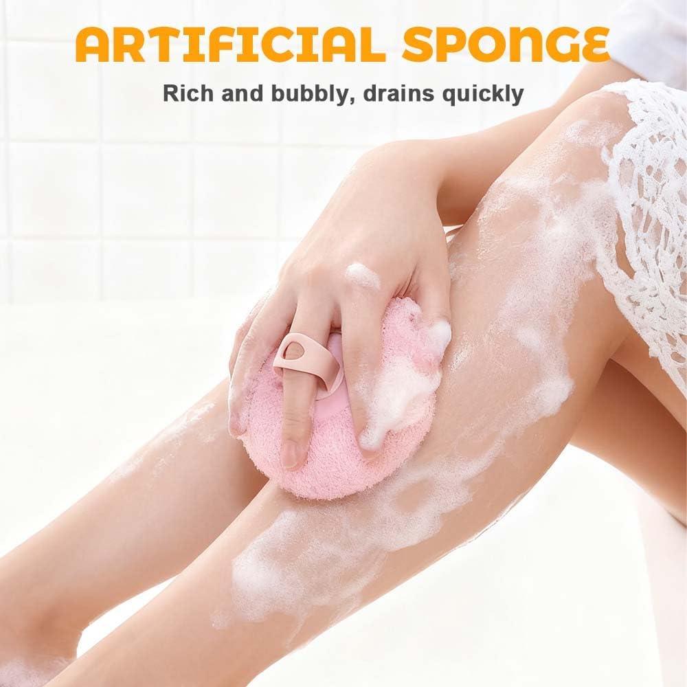 image:imageSuper Soft Sunflower Suction Cup Bath Ball 2025 Upgraded Exfoliating Shower Brushes 2PCS Magic Exfoliating Bath Sponge Sponge Mesh Pouf Shower Ball for Men Women Shower 2PCApricotPurple4pcspink
