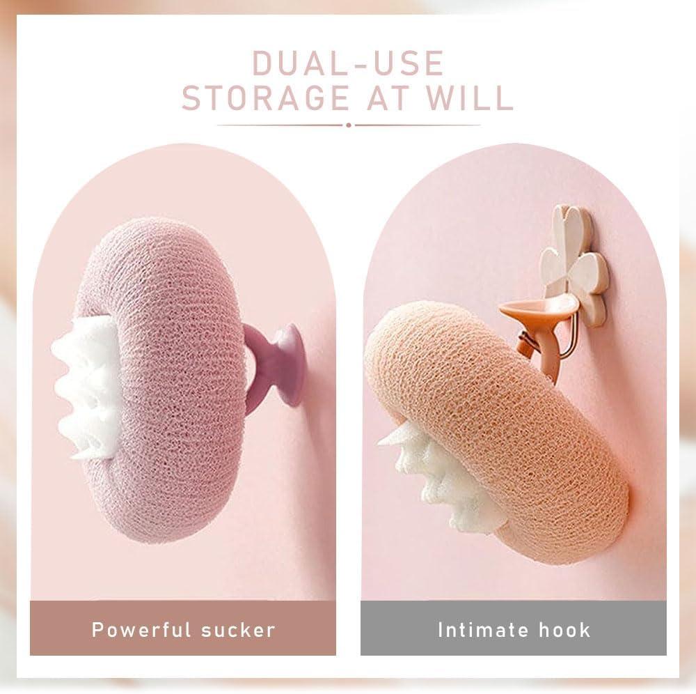 image:imageSuper Soft Sunflower Suction Cup Bath Ball 2025 Upgraded Exfoliating Shower Brushes 2PCS Magic Exfoliating Bath Sponge Sponge Mesh Pouf Shower Ball for Men Women Shower 2PCApricotPurple2pcpurpleyellow