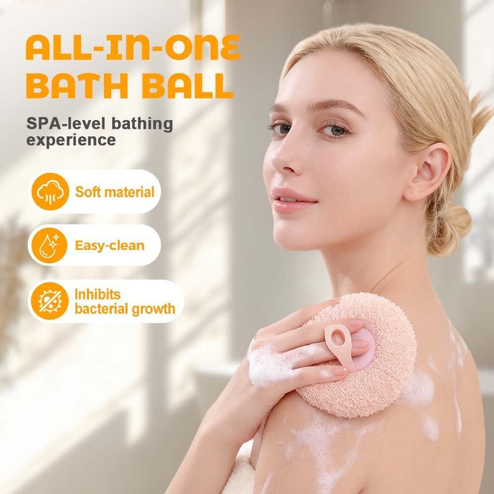 image:imageSuper Soft Sunflower Suction Cup Bath Ball 2025 Upgraded Exfoliating Shower Brushes 2PCS Magic Exfoliating Bath Sponge Sponge Mesh Pouf Shower Ball for Men Women Shower 2PCApricotPurple4pcsyellow2