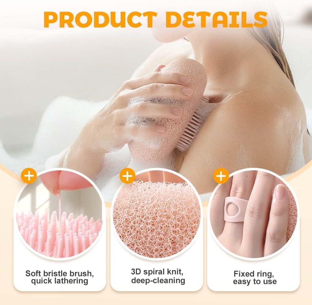 image:imageSuper Soft Sunflower Suction Cup Bath Ball 2025 Upgraded Exfoliating Shower Brushes 2PCS Magic Exfoliating Bath Sponge Sponge Mesh Pouf Shower Ball for Men Women Shower 2PCApricotPurple4pcsorange