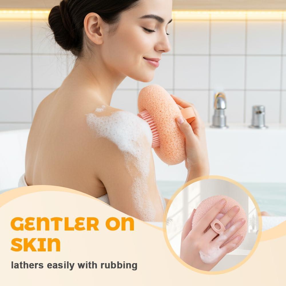 image:imageSuper Soft Sunflower Suction Cup Bath Ball 2025 Upgraded Exfoliating Shower Brushes 2PCS Magic Exfoliating Bath Sponge Sponge Mesh Pouf Shower Ball for Men Women Shower 2PCApricotPurple4pcsyellow2