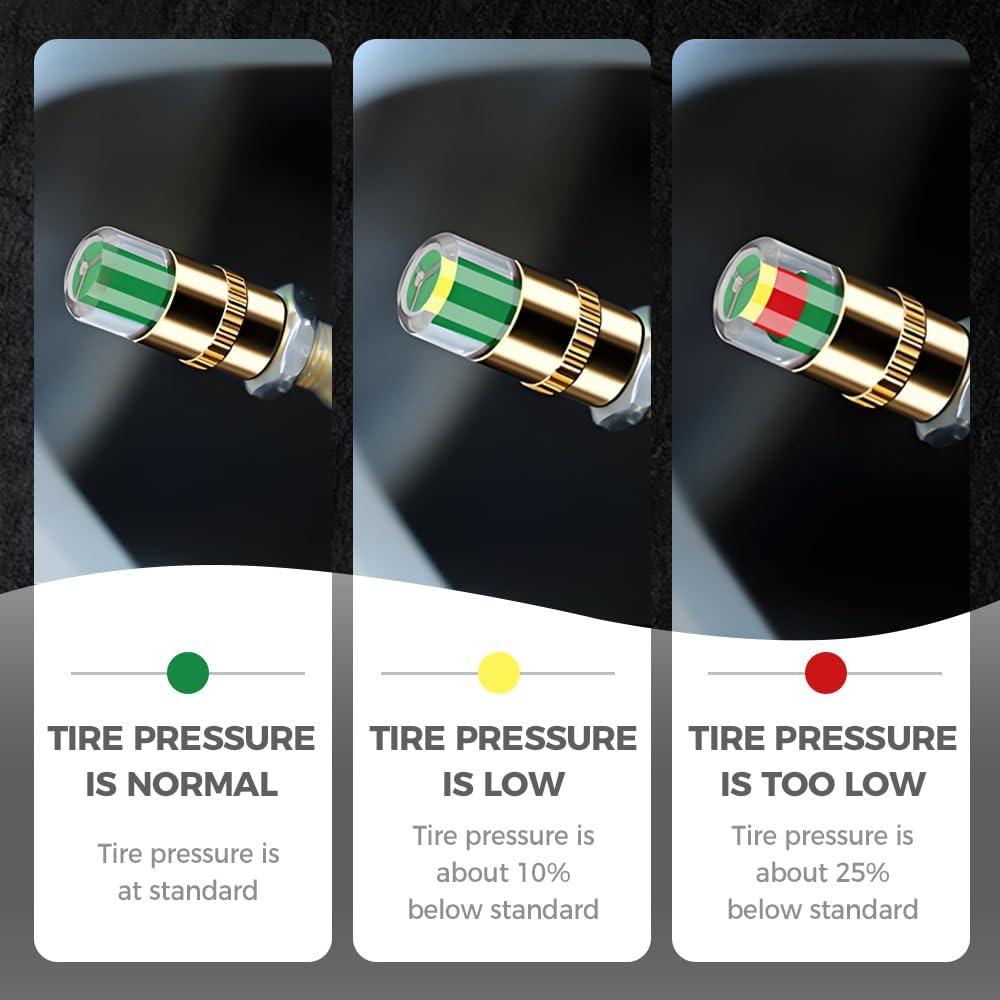 image:imageTire Pressure Monitoring Valve 2026 New 24Bar 36 PSI Tire Pressure Sensor Indicator with EasytoRead 3Color for Car Owners Universal Car Tire Pressure Monitor Fits Most Cars 8PCS Gold8PCS  Gold