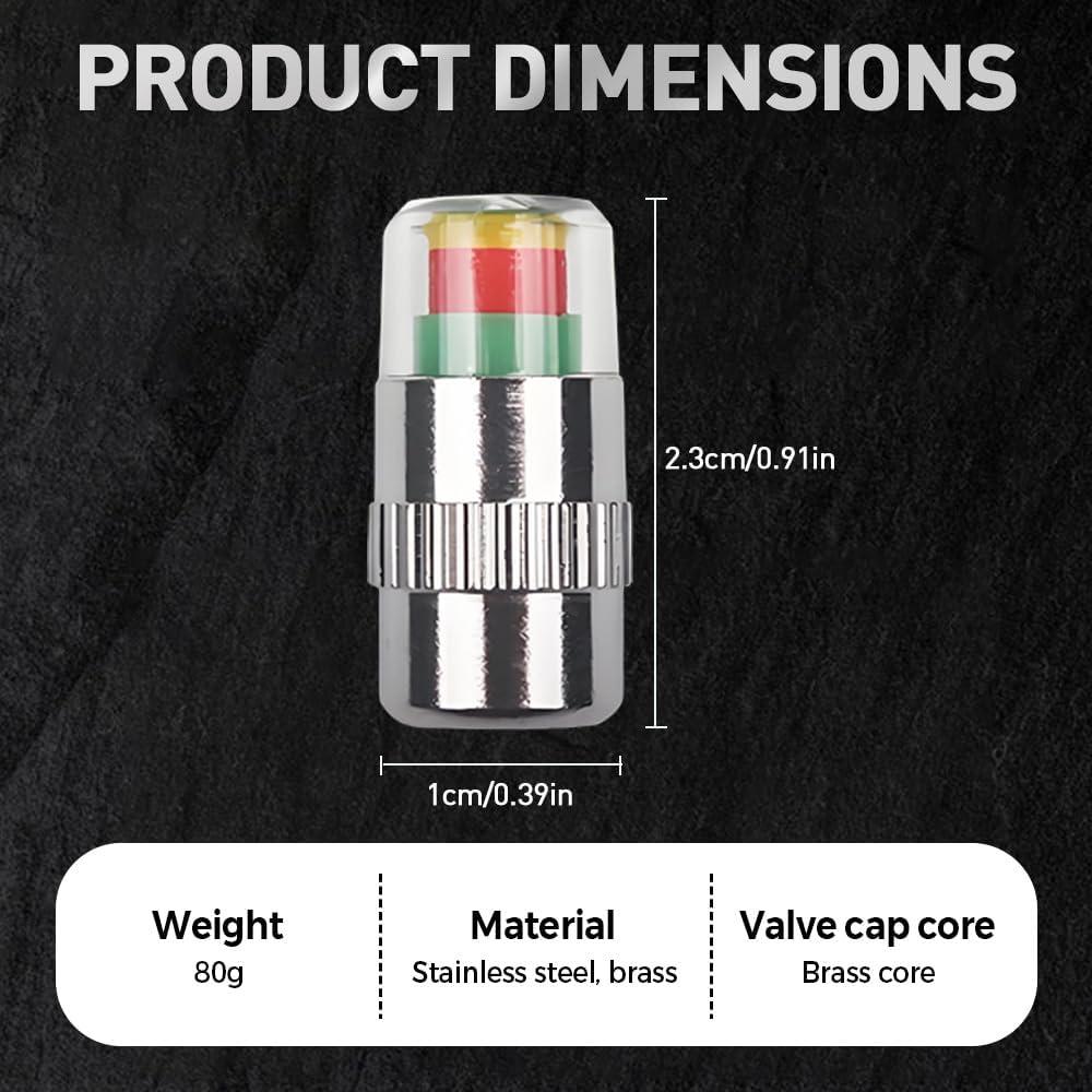 image:imageTire Pressure Monitoring Valve 2026 New 24Bar 36 PSI Tire Pressure Sensor Indicator with EasytoRead 3Color for Car Owners Universal Car Tire Pressure Monitor Fits Most Cars 8PCS Gold4PCS  Gold