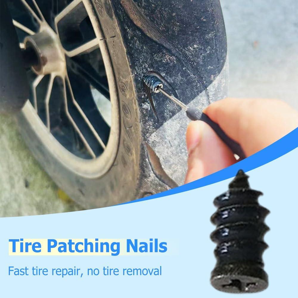 image:imageTire Repair Nails Kit with 2 Sizes 2025 Upgraded Fast SelfService Tire Repair Tools with Box and Screwdriver Tire Repair Kit Screw in Tire Repair Plugs 40