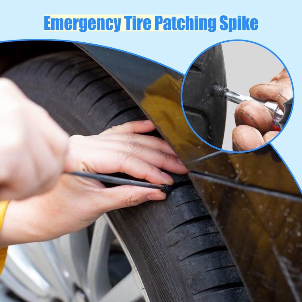 image:imageTire Repair Nails Kit with 2 Sizes 2025 Upgraded Fast SelfService Tire Repair Tools with Box and Screwdriver Tire Repair Kit Screw in Tire Repair Plugs 40
