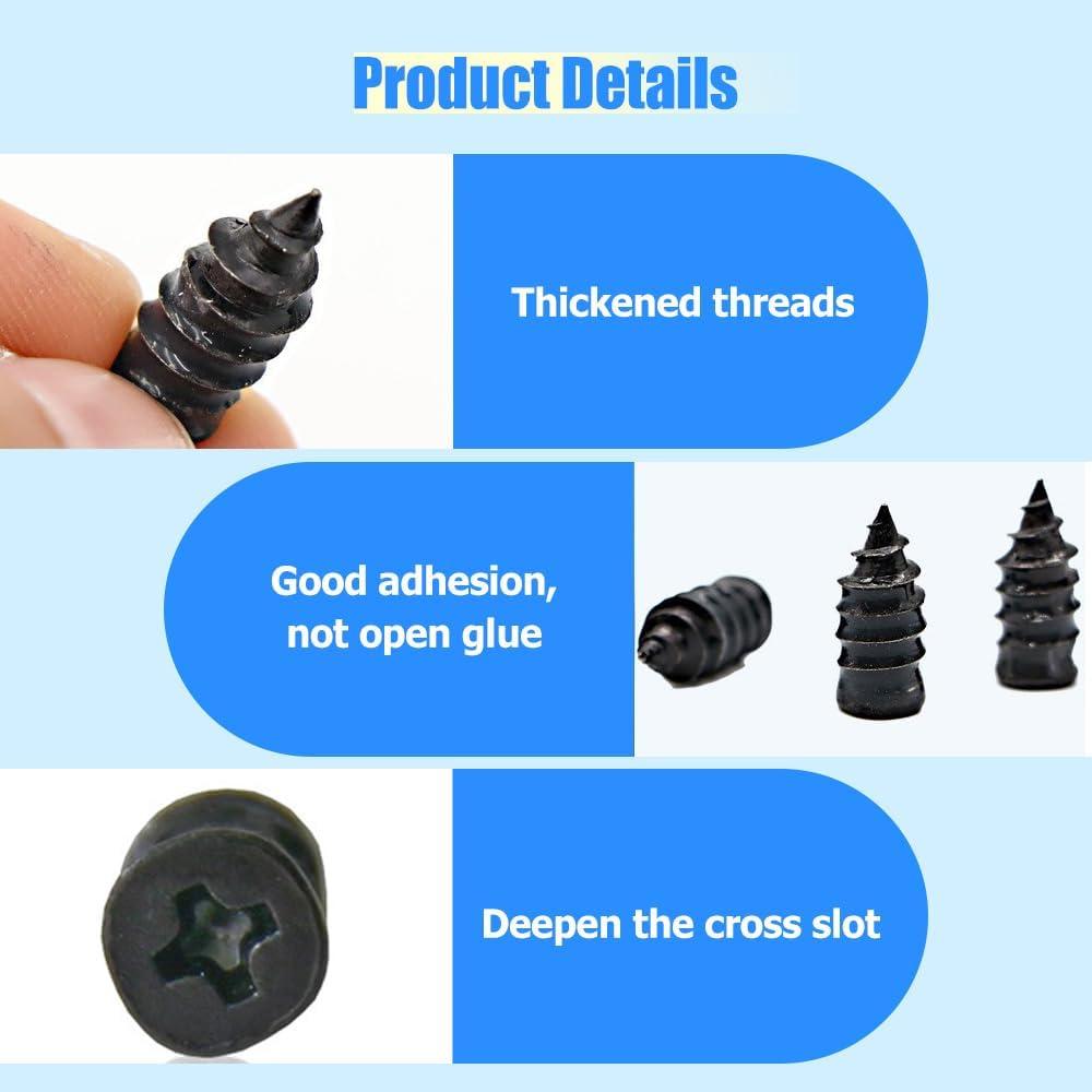 image:imageTire Repair Nails Kit with 2 Sizes 2025 Upgraded Fast SelfService Tire Repair Tools with Box and Screwdriver Tire Repair Kit Screw in Tire Repair Plugs 40