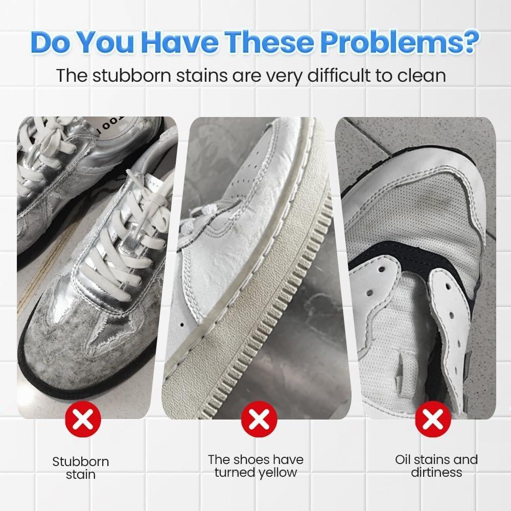 image:imageWhite Shoe Cleaner Cream 2026 Upgraded Multipurpose White Shoe Cleaning Cream for Leather Sneakers Soles Removes Dirt2pcs With Sponge