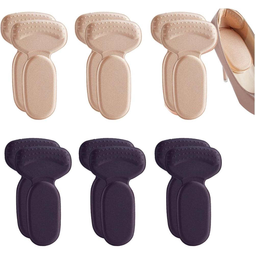 image:image6Pairs Heel Pads Heel Grips Liner for Loose Shoes 2026 New Back Heel Cushion Pads Ultra Soothing AntiSlip Heel Liners Soft Cushion Heel Protector Pads for Women Men Shoes 12 BeigeBeigeblack