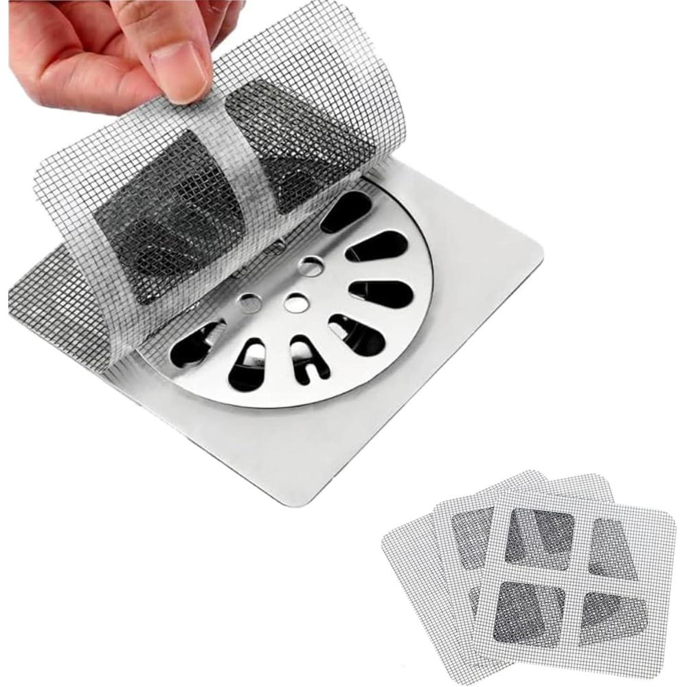 image:imageDisposable Hair Drain Stickers 2026 New Disposable Shower Drain Cover Hair Catcher Bathroom Floor Drain Filter Stickers Shower Drain Protector  Easy to Install  Mesh Cover Floor Drain Sticker 1030