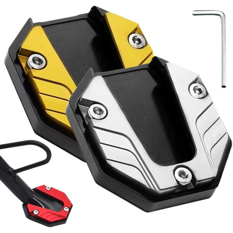 image:imageMotorcycle Kickstand Foot Side Stand Extension 2026 New Heavy Duty AntiSkid Enlarged Kickstand Plate Universal MotorcycleSide Stand Extension Pad for All Bikes 3PC MIX12PC SliverGold