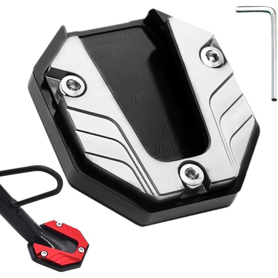 image:imageMotorcycle Kickstand Foot Side Stand Extension 2026 New Heavy Duty AntiSkid Enlarged Kickstand Plate Universal MotorcycleSide Stand Extension Pad for All Bikes 3PC MIX11PC Sliver