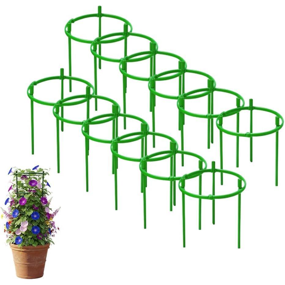 image:imagePlant Support Stakes 2025 Upgraded Tomato Cages for Garden Garden Flower Stakes Round Plants Support for Indoor Outdoor Climbing Plants Vegetable Flower Pot 6 GreenGreen