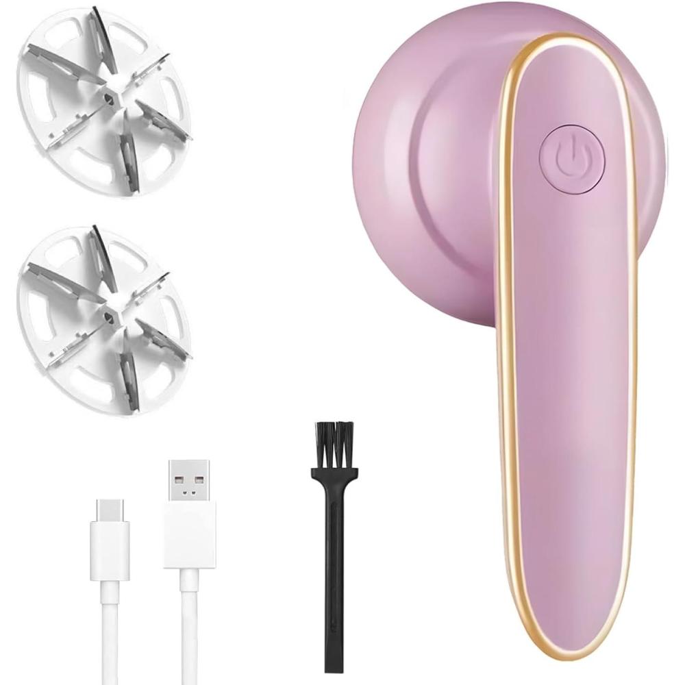image:imageRechargeable Fabric Shaver 2025 New Electric Lint Remover MultiFunctional Pill Remover for Clothes and Furniture Portable Sweater Defuzzer for Home Use WhitePink