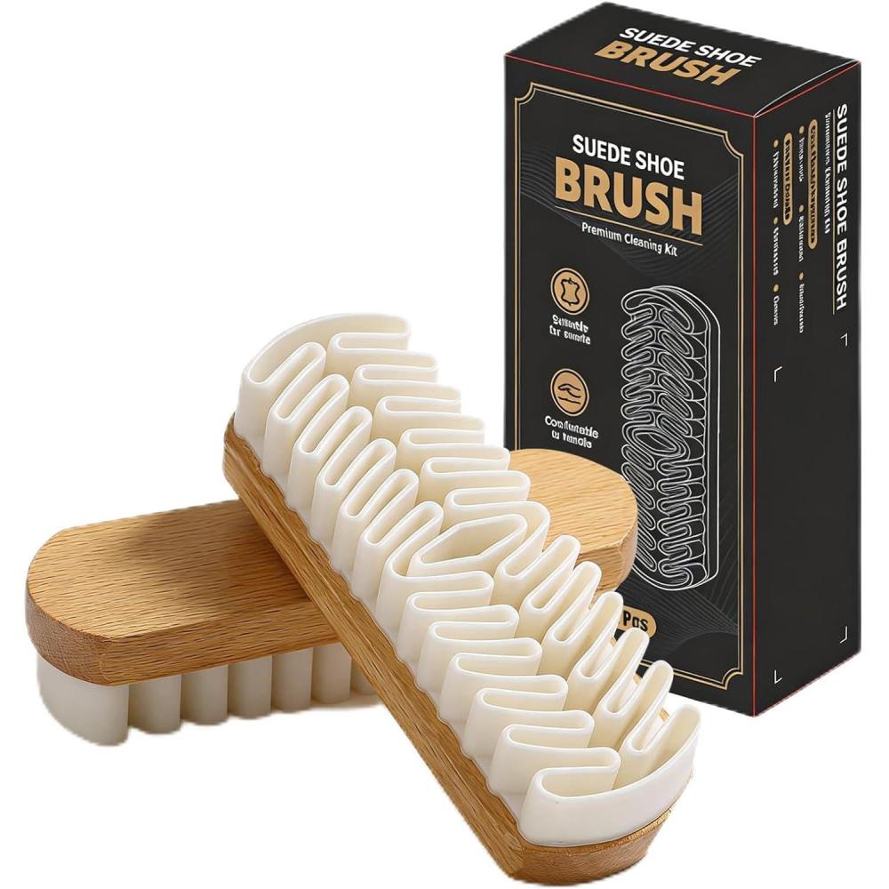 image:imageSuede Shoe Cleaner Kit 2026 New Rubber Polish Eraser with Soft Bristle Brush for Suede Cleaner and Nubuck Brush1 Set2pcs