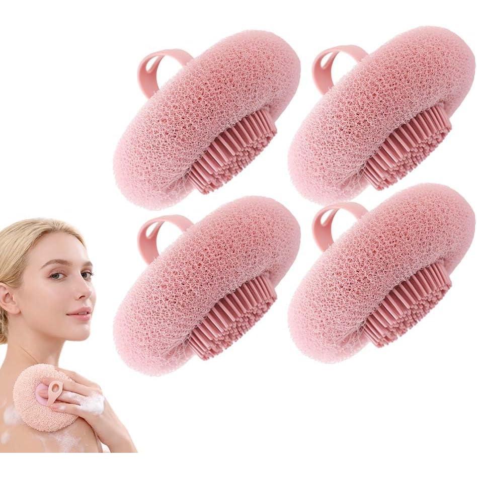image:imageSuper Soft Sunflower Suction Cup Bath Ball 2025 Upgraded Exfoliating Shower Brushes 2PCS Magic Exfoliating Bath Sponge Sponge Mesh Pouf Shower Ball for Men Women Shower 2PCApricotPurple4pcspink