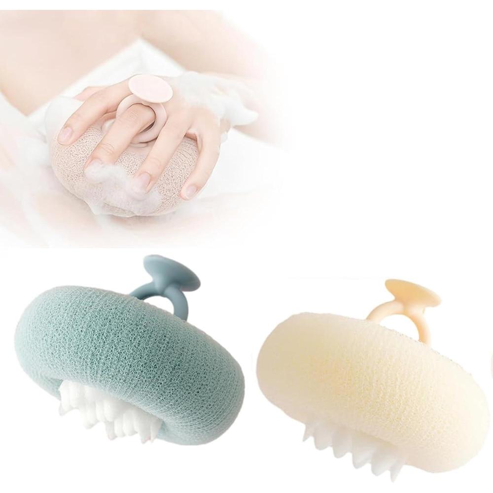 image:imageSuper Soft Sunflower Suction Cup Bath Ball 2025 Upgraded Exfoliating Shower Brushes 2PCS Magic Exfoliating Bath Sponge Sponge Mesh Pouf Shower Ball for Men Women Shower 2PCApricotPurple2pcpurpleyellow