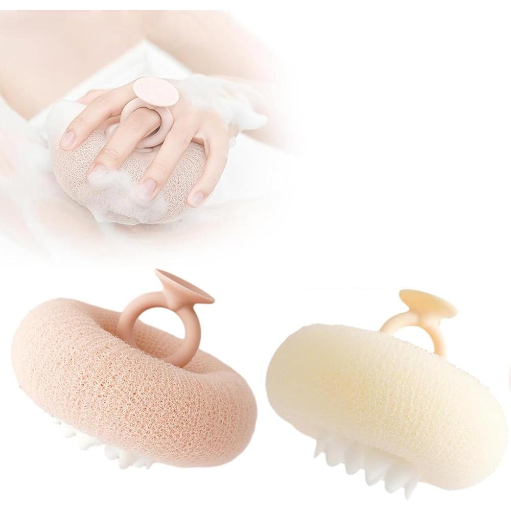 image:imageSuper Soft Sunflower Suction Cup Bath Ball 2025 Upgraded Exfoliating Shower Brushes 2PCS Magic Exfoliating Bath Sponge Sponge Mesh Pouf Shower Ball for Men Women Shower 2PCApricotPurple2pcapricotyellow