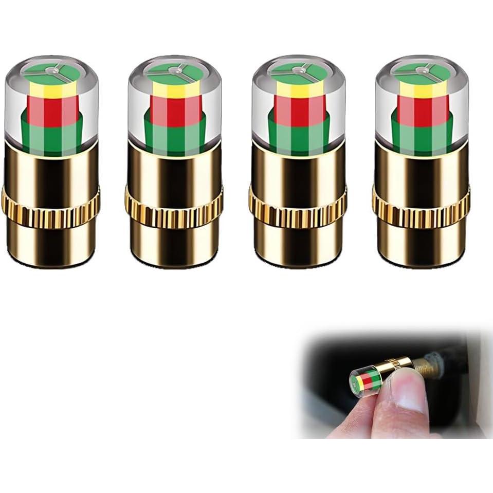 image:imageTire Pressure Monitoring Valve 2026 New 24Bar 36 PSI Tire Pressure Sensor Indicator with EasytoRead 3Color for Car Owners Universal Car Tire Pressure Monitor Fits Most Cars 8PCS Gold4PCS Gold