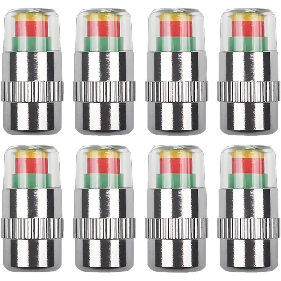 image:imageTire Pressure Monitoring Valve 2026 New 24Bar 36 PSI Tire Pressure Sensor Indicator with EasytoRead 3Color for Car Owners Universal Car Tire Pressure Monitor Fits Most Cars 8PCS Gold8PCS Sliver