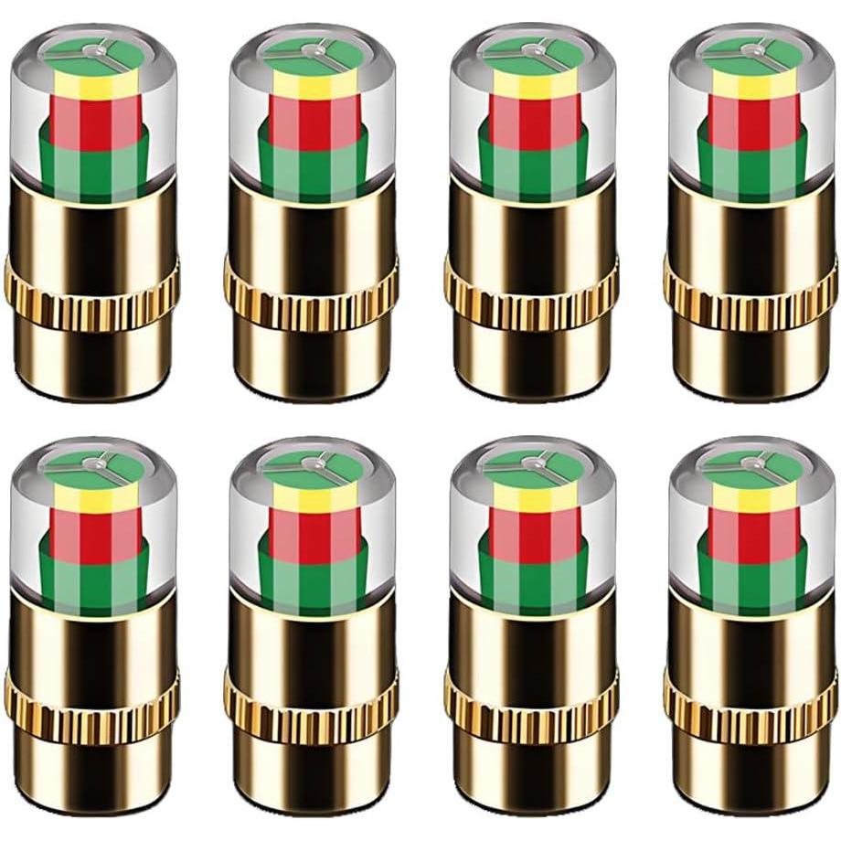 image:imageTire Pressure Monitoring Valve 2026 New 24Bar 36 PSI Tire Pressure Sensor Indicator with EasytoRead 3Color for Car Owners Universal Car Tire Pressure Monitor Fits Most Cars 8PCS Gold8PCS Gold