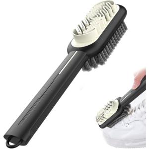 2 in 1 Scrub Suede Shoe Brush, 2025 New Portable Shoe Cleaner, Multi-Purpose Nubuck Cleaner for Handbags, Soft Bristle Brush for Sofa and Coats, Leather Cleaning Brush for Men and Women (Black)(Black)