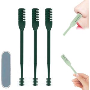2-in-1 Nasal Hair Cutter, 2025 Upgraded Manual 360° Rotating Nostril Hair Removal Tool with Storage Box, Nose Hair Trimmer Travel Essentials for Women and Men (Deep G, 6)(Deep G)