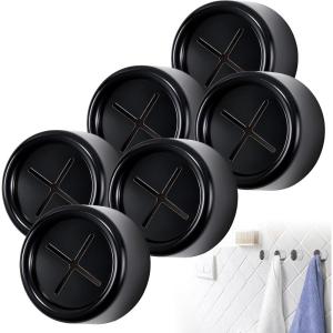 6PCS/12PCS Creative Towel Hook, 2025 Upgraded Wall Mounted Towel Hook, Compact Kitchen Organizer, Durable Stainless Steel Towel Hooks for Home Kitchen and Bathroom (6, Sliver)(Black)