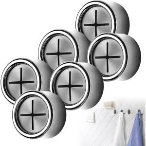 6PCS/12PCS Creative Towel Hook, 2025 Upgraded Wall Mounted Towel Hook, Compact Kitchen Organizer, Durable Stainless Steel Towel Hooks for Home Kitchen and Bathroom (6, Sliver)(Sliver)