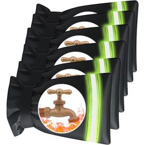 Faucet Outdoor Antifreeze Cover, 9.8″x6.3″x2.4″ 2025 New Faucet Covers for Winter Freeze Protection with Reflective Strip, Waterproof Reusable Hose Bib Spigot Cover for Outside Garden Wall Taps (6)(6)