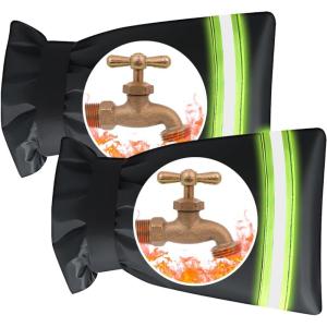 Faucet Outdoor Antifreeze Cover, 9.8″x6.3″x2.4″ 2025 New Faucet Covers for Winter Freeze Protection with Reflective Strip, Waterproof Reusable Hose Bib Spigot Cover for Outside Garden Wall Taps (6)(2)