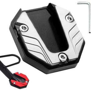 Motorcycle Kickstand Foot Side Stand Extension, 2026 New Heavy Duty Anti-Skid Enlarged Kickstand Plate, Universal MotorcycleSide Stand Extension Pad for All Bikes (3PC, MIX1)(1PC  Sliver)