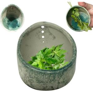 Pottery Herb Stripper, 2025 New Pottery Herb Stripper Bowl, Handmade Ceramic Herb Peeling Cup with Different Round Hole Sizes for Peeling Off The Leafy Assembly (Style-01)(Style-01)