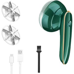 Rechargeable Fabric Shaver, 2025 New Electric Lint Remover, Multi-Functional Pill Remover for Clothes and Furniture, Portable Sweater Defuzzer for Home Use (White)(Green)