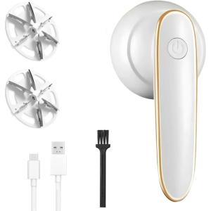Rechargeable Fabric Shaver, 2025 New Electric Lint Remover, Multi-Functional Pill Remover for Clothes and Furniture, Portable Sweater Defuzzer for Home Use (White)(White)